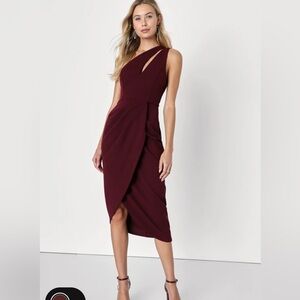 Burgundy midi dress